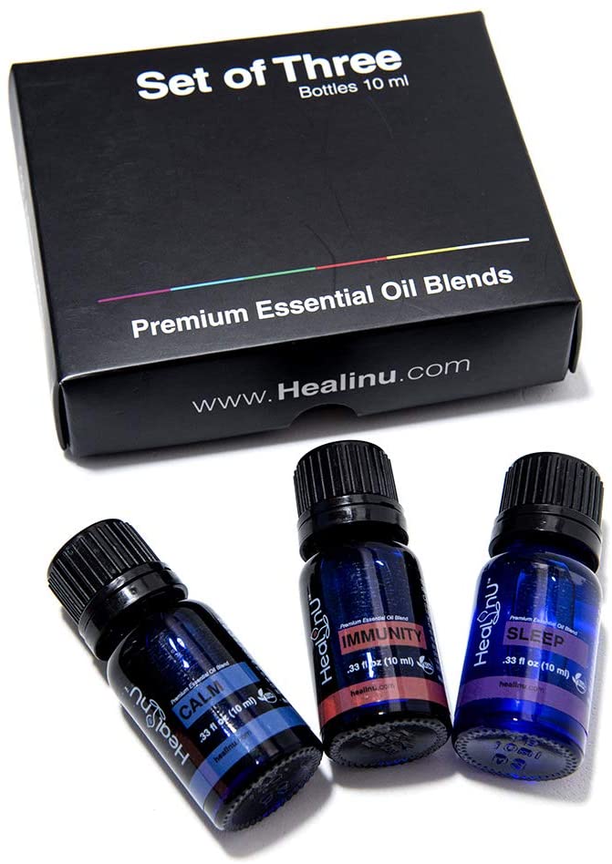 Healinu Essential Oil Blends 3-Pack for Adults: Calm, Sleep and Immunity