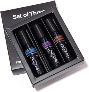 Healinu Roll-On Essential Oil Blends 3-Pack for Adults: Calm, Sleep and Immunity