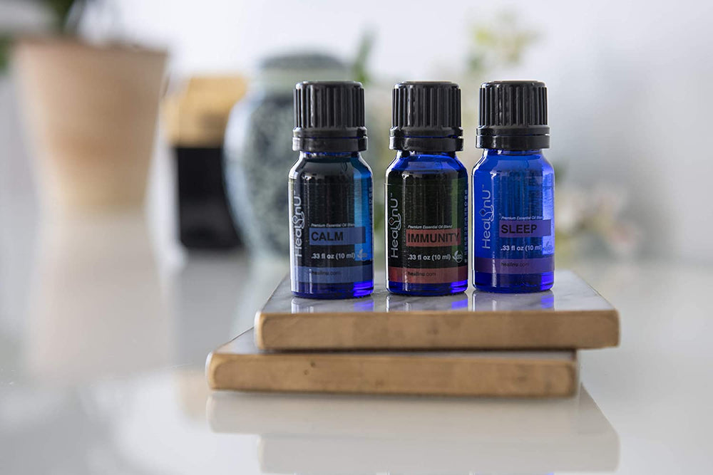 Healinu Essential Oil Blends 3-Pack for Adults: Calm, Sleep and Immunity