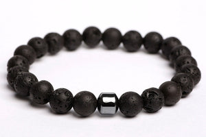 Black lava beads with magnet