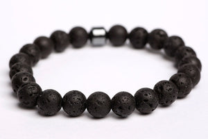 Black lava beads with magnet