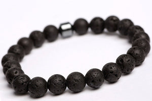 Black lava beads with magnet