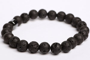 Black lava beads with magnet