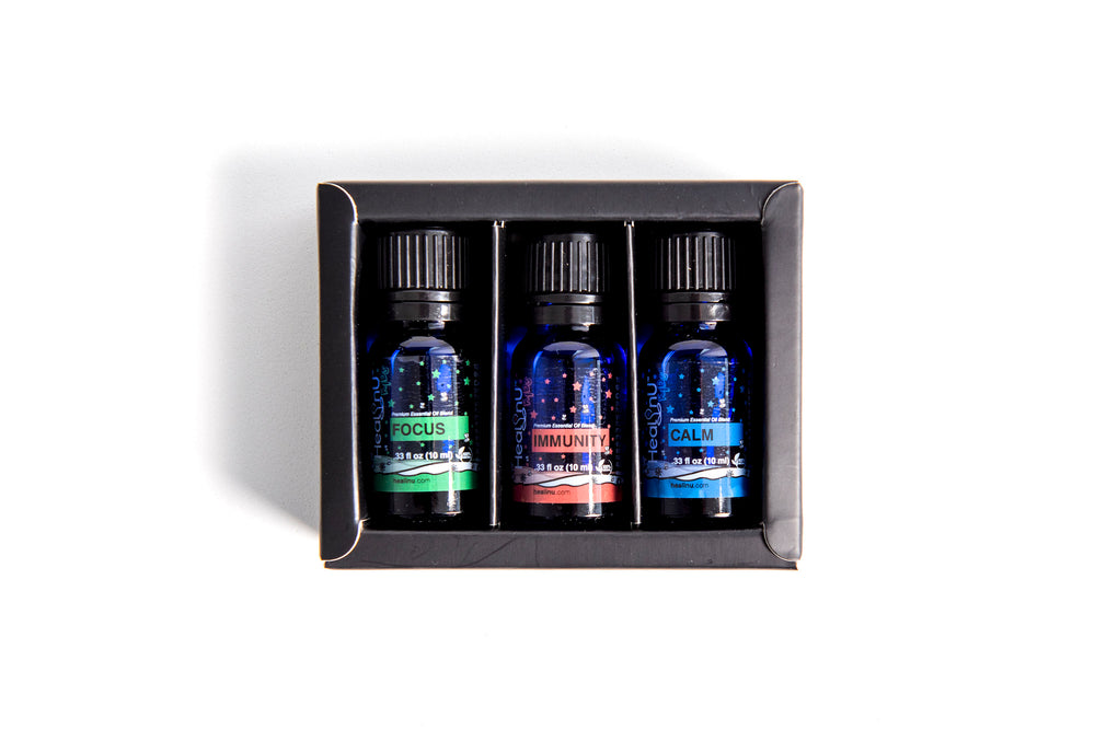 Healinu Essential Oil Blends 3-Pack for Kids: Focus, Immunity and Calm