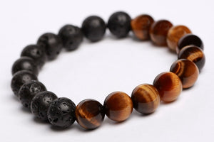 Tiger eye & black lava beads